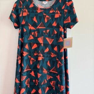 LuLaRoe Orange and Pink High Low Carly Dress Size XS